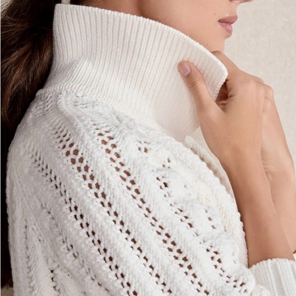 Open Stitch Johnny Collar Sweater - Picture 2 of 3